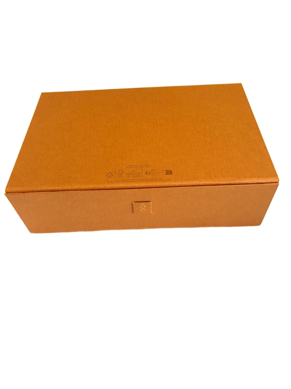 Louis Vuitton LV Orange Magnetic Gift Box and Shopping Bag w/Blue Ribbon Handles